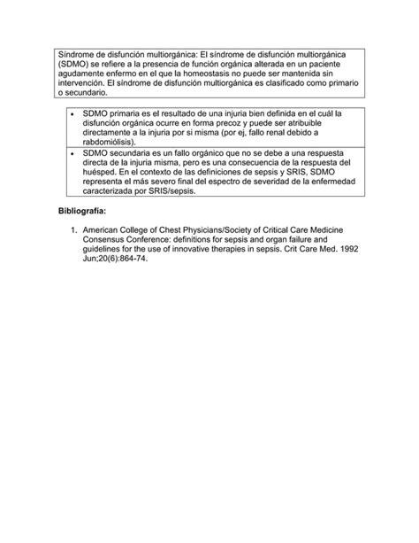 Definiciones De Los T Rminos Bacteremia Sepsis Sepsis Severa Shock