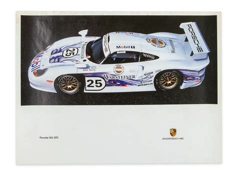 Porsche 911 Gt1 Racing Poster The White Collection Online Rm