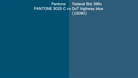 Pantone 3025 C Vs Federal Std 595c DoT Highway Blue 15090 Side By