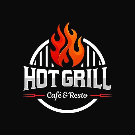 Vintage Grilled Barbecue Logo Retro Bbq Vector Fire Grill Food And