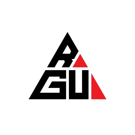 Rgu Triangle Letter Logo Design With Triangle Shape Rgu Triangle Logo