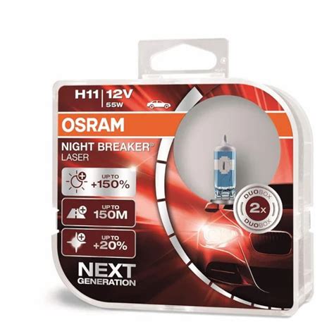 Osram H11 PGJ19 2 64211 NBL Night Breaker Laser Car Headlight Bulb