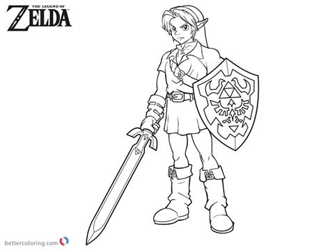 Link From Legend Of Zelda Coloring Pages Free Printable Coloring Pages