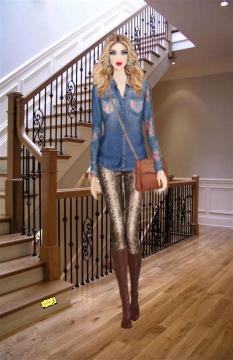 A Mannequin Is Standing In Front Of A Stair Case With A Handbag