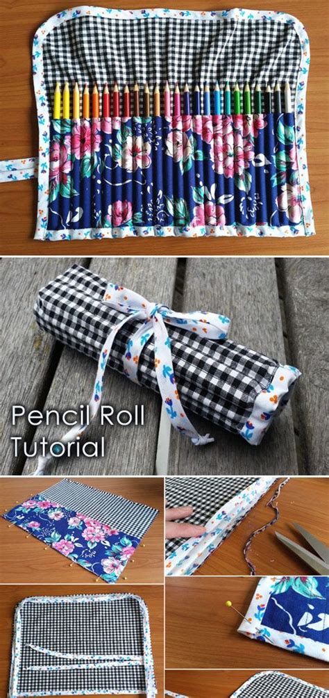 Colored Pencils Wrap Travel Roll Up Case Organizer DIY Tutorial