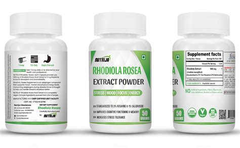 Buy Nutrija Rhodiola Rosea Root Extract Powder Supplement 60 Capsules Nutrija™ Supplement Store