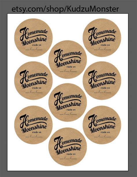 Moonshine Print At Home Labels And Tags For By Kudzumonster