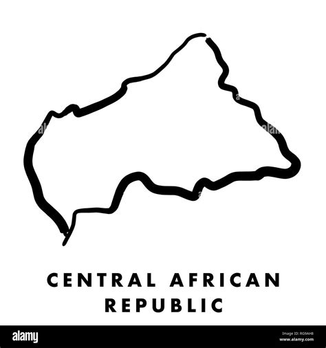 Central African Republic Simple Map Outline Smooth Simplified Country