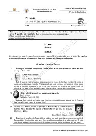 9b 2 Teste De Avaliacao PDF