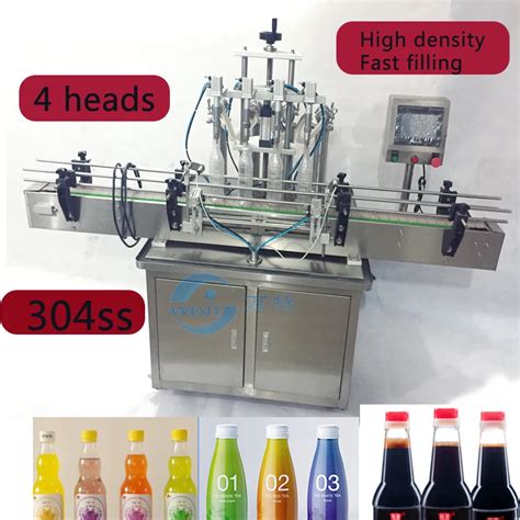 Automatic Piston Liquid Filling Machine With 4 Heads In Line