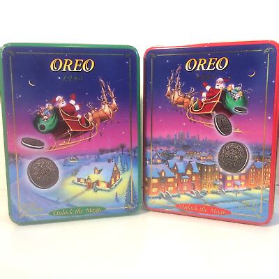 Vintage Oreo Santa Claus Christmas Holiday Collectible Nabisco Metal