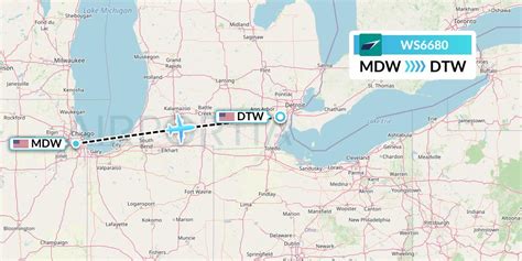 WS6680 Flight Status WestJet: Chicago to Detroit (WJA6680)