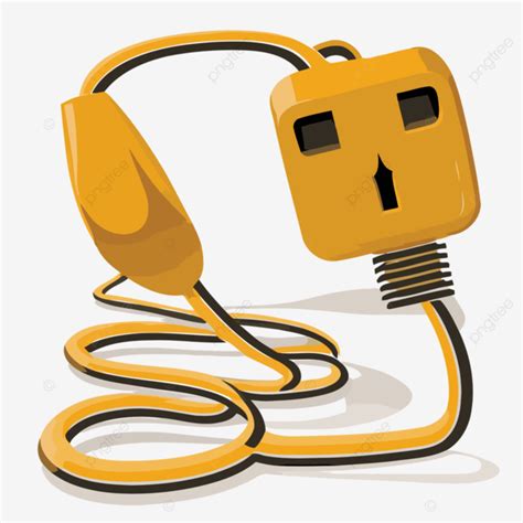 Extension Cord Vector Sticker Clipart Yellow Plug Is Connected To