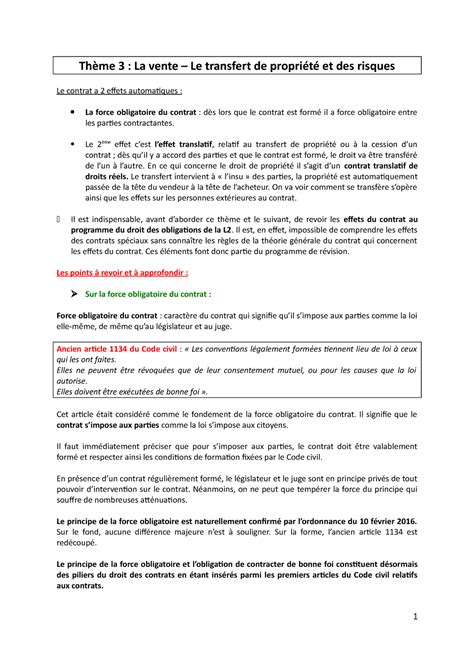 CS thème 3 2018 Notes de cours cour de droit civil L3 semestre 1