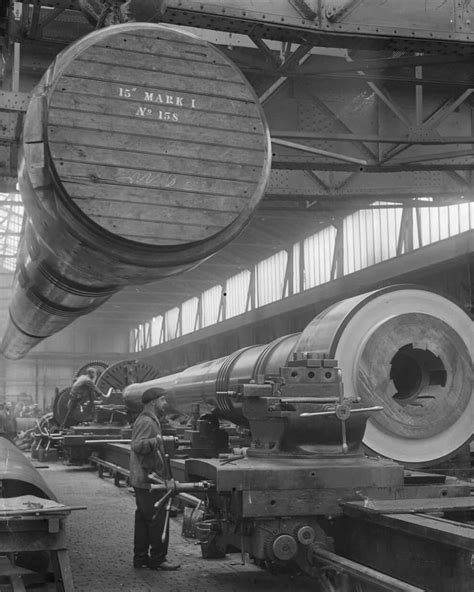 Of A Gun Enormous 100 Ton Barrels Of 15 Inch Mark I Naval Guns At The