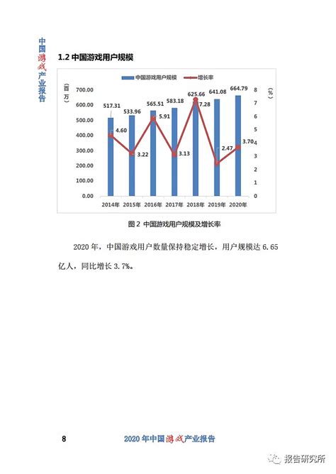 2020年中国游戏产业报告（附下载） 此报告完整版请点击：如需获取更多深度行业研究报告请关注我们的公众号“报告研究所”，id