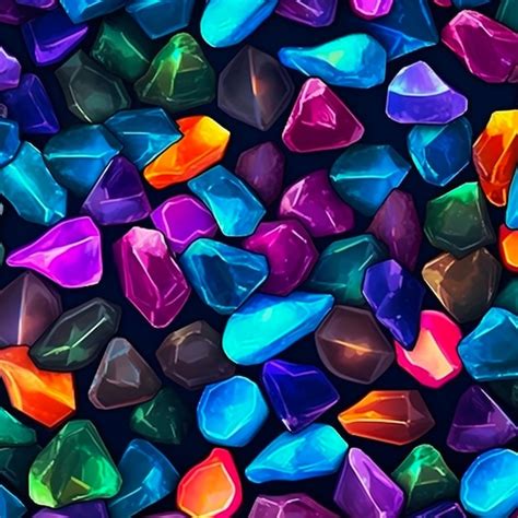 Premium Ai Image Seamless Pattern Texture Neon Colorful Stones