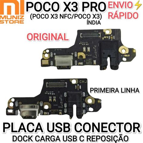 Placa Poco X Pro Nfc Ndia Conector De Carga Usb Tipo C Primeira Linha