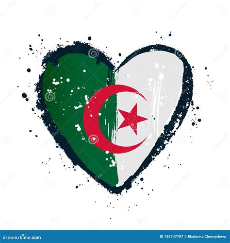 Algerian Flag In The Form Of A Big Heart Stock Vector Illustration Of Africa Arabic 154747707