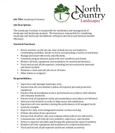 Landscaping Responsibilities Resume 10 Sample Landscaping Job