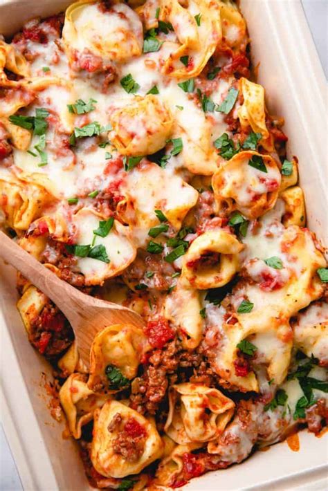 Baked Cheese Tortellini With Meat Sauce Veronika S Kitchen