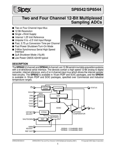 SP8542KS ADCs Datasheet Distribuidor Stock Y Mejor Precio