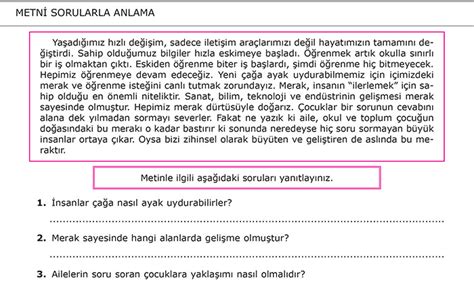 7 Sınıf METNİ ANLAMA VE DEĞERLENDİRME Türkçe Ödevleri Morpa Kampüs