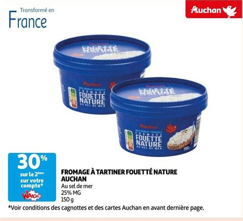 Fromage Tartiner Fouett Nature Promotie Bij Auchan