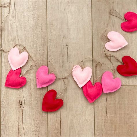 Felt Heart Garland Diy No Sewing Required