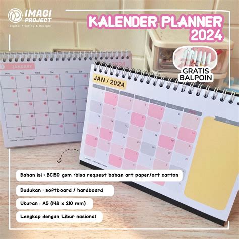 Jual KALENDER MEJA 2025 CUSTOM LOGO PERUSAHAAN AGENDA MONTHLY PLANNER