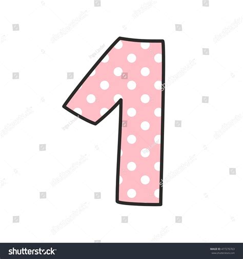 Number 1 White Polka Dots On Stock Illustration 477276763 Shutterstock