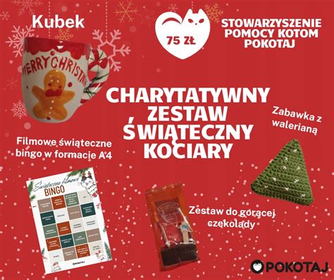 PREZENT DLA KOCIARY CHARYTATYWNY ZESTAW ŚWIĄTECZNY KOT POMOC