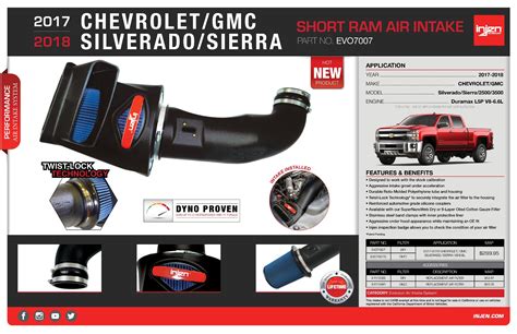 Injen Evo Cold Air Intake System For The Chevy Gmc