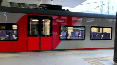 The Metro Train Arrives At The Station In The Moscow Metro Stock