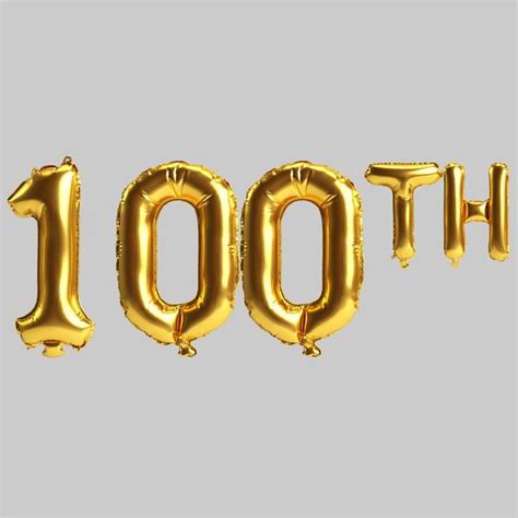 Premium Photo 3d Illustration Of 100th Golden Balloons Isolated On