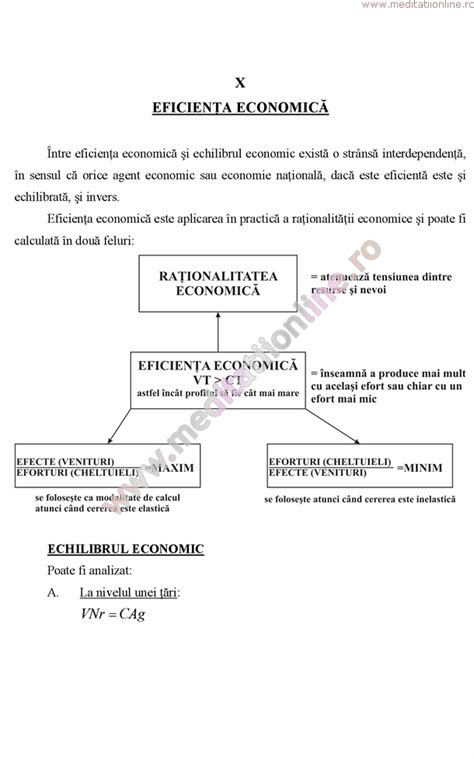 Economie Admitere Bacalaureat Ase Eficienta Economica