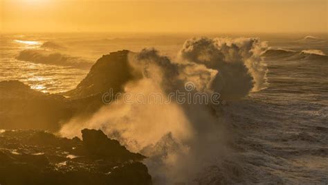 View from Cape Dyrholaey, Iceland. Stormy Sunrise Stock Image - Image of water, nature: 233174535