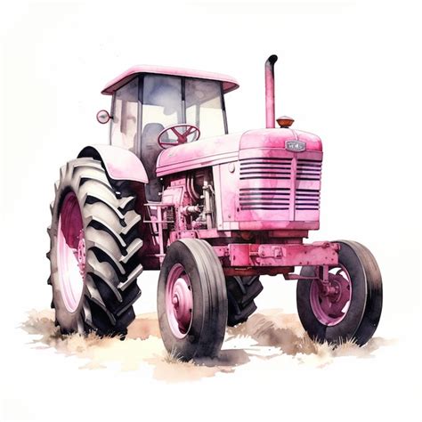 Premium Photo There Is A Pink Tractor With A Big Tire On The Ground