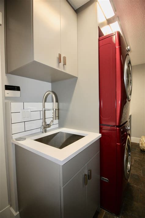 Lake Bonavista Whole Home Renovation Transitional Laundry Room