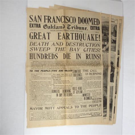 Rare Newspaper San Francisco Earthquake April 18 By RoughAndRustic