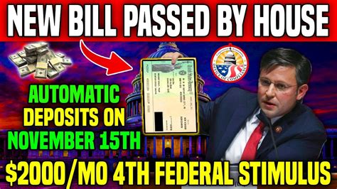 NEW BILL PASSED BY HOUSE 2000 4TH FEDERAL STIMULUS CHECKS AUTIMATIC