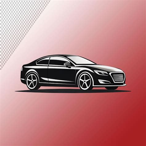 Modern Car Silhouette Vector Illustration Isolated On Transparent