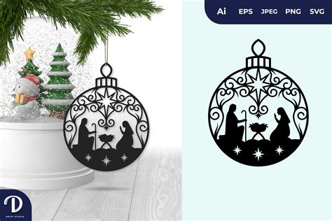 Christmas Ornament SVG Nativity Scene Of Jesus