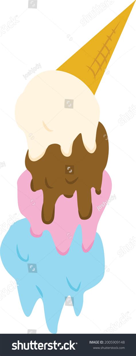 Ice Cream Pile Upside Down Flat Stock Vector Royalty Free 2005909148