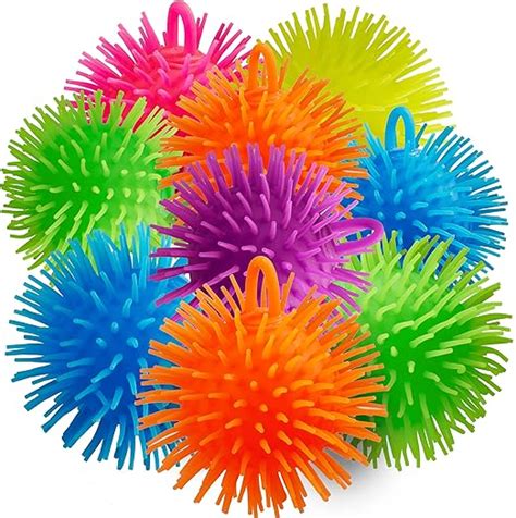 Puffer Balls Pack Of 12 Stress Relief Balls Bulk Neon