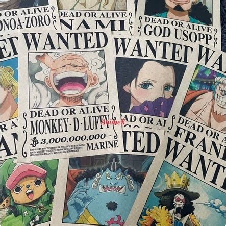 20 Tờ Wanted Onepiece Poster Truy Nã Anime One Piece Có Sẵn Keo Miếng