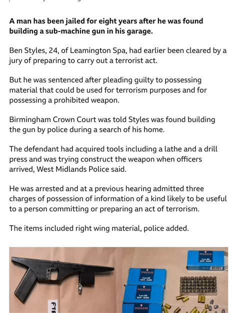 Bbc News Uk On Twitter Man Found Building Homemade Sub Machine Gun