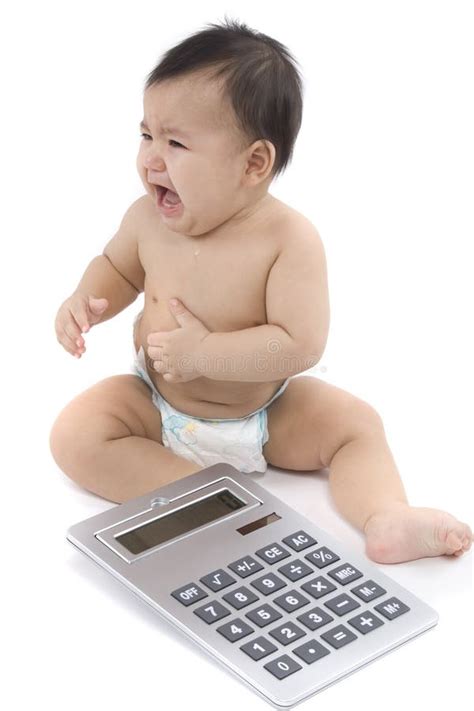 Baby With Pocket Calculator Stock Photo Image Of Count Toddler 4316372