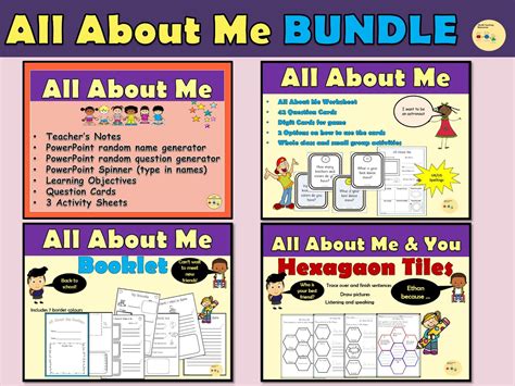 All About Me Back To School Worksheets Question Cards Booklet Bundle Teaching Resources