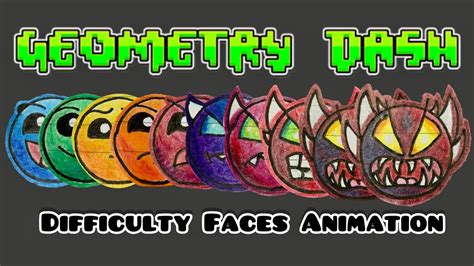 Geometry Dash Difficulty Faces Animation Hand Drawn YouTube